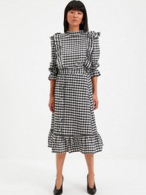 Спідниця міді Trendyol модель TWOAW22ET0045/Siyah Фото