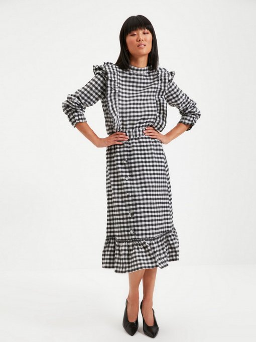 Спідниця міді Trendyol модель TWOAW22ET0045/Siyah Фото