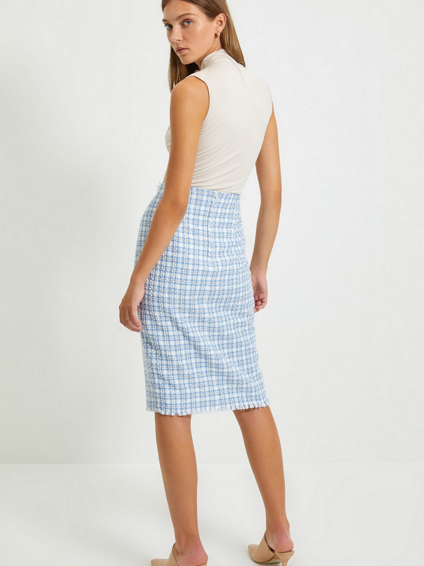 Спідниця міді Trendyol модель TWOAW22ET0115/Mavi Фото