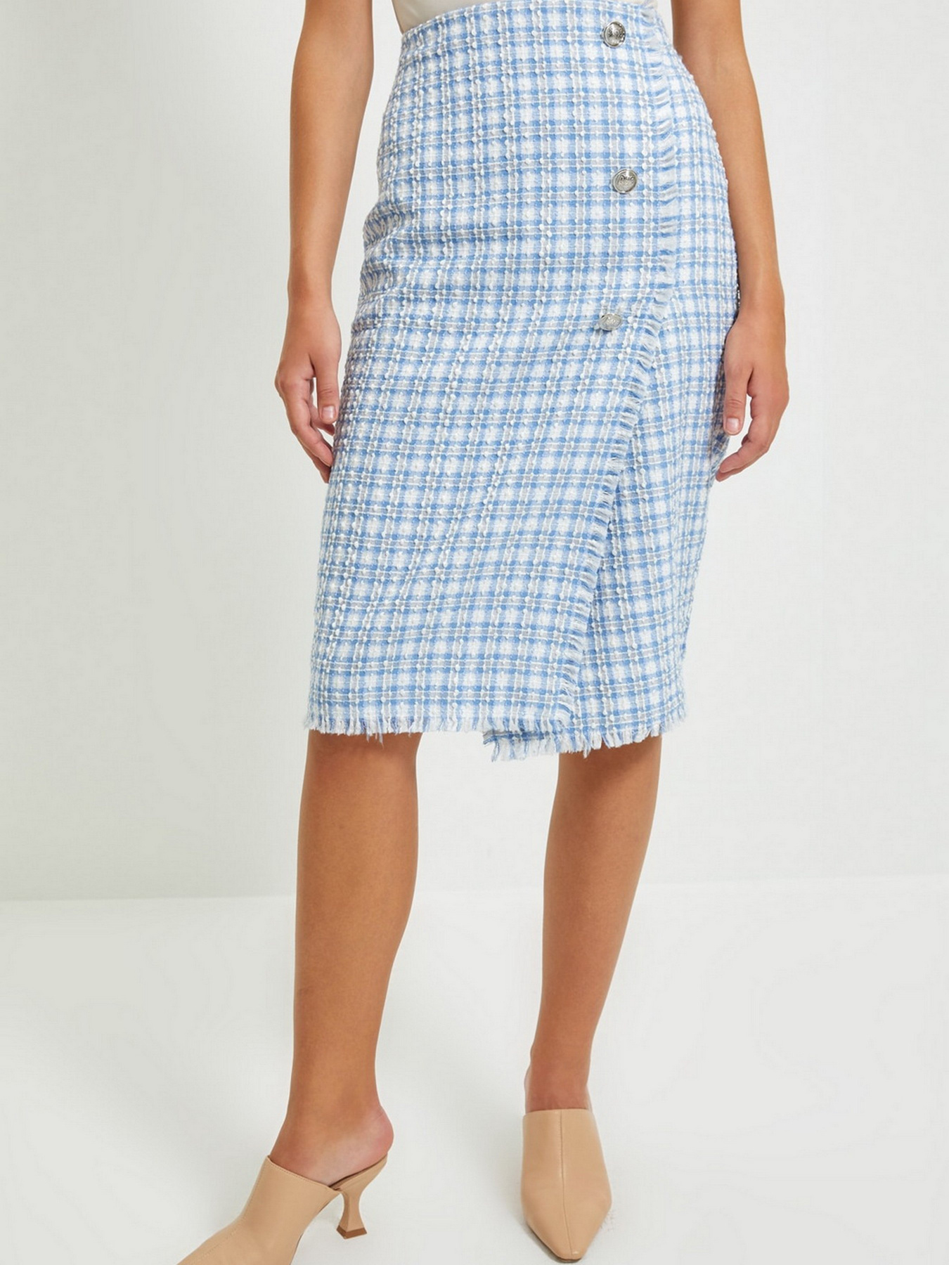 Спідниця міді Trendyol модель TWOAW22ET0115/Mavi Фото