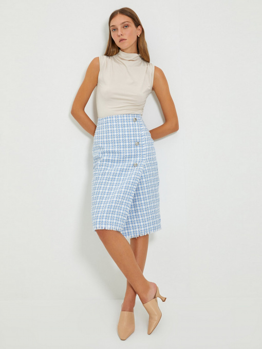 Спідниця міді Trendyol модель TWOAW22ET0115/Mavi Фото