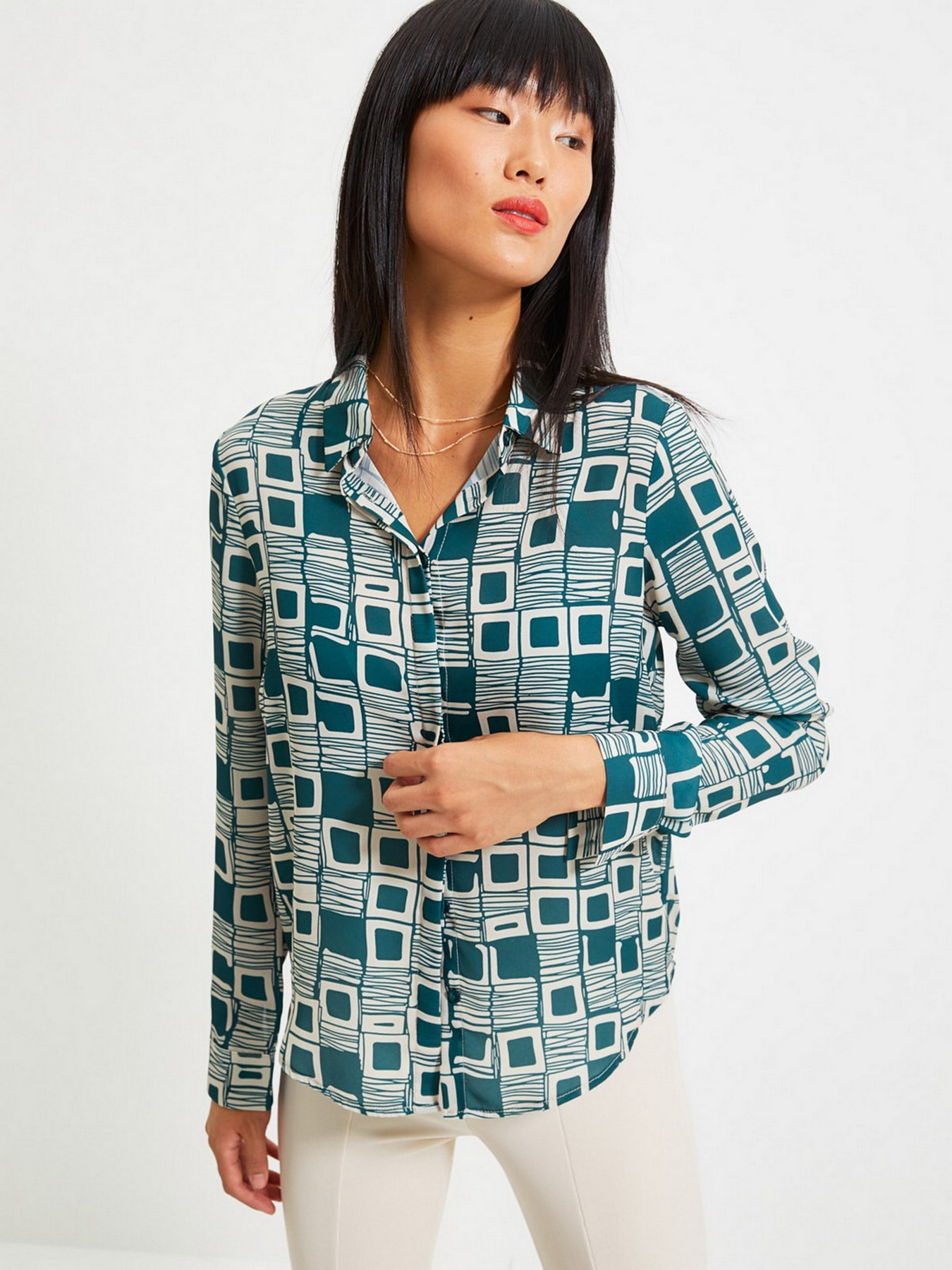 Рубашка повседневная Trendyol модель TWOAW22GO0110/Zumrut Yesili Фото