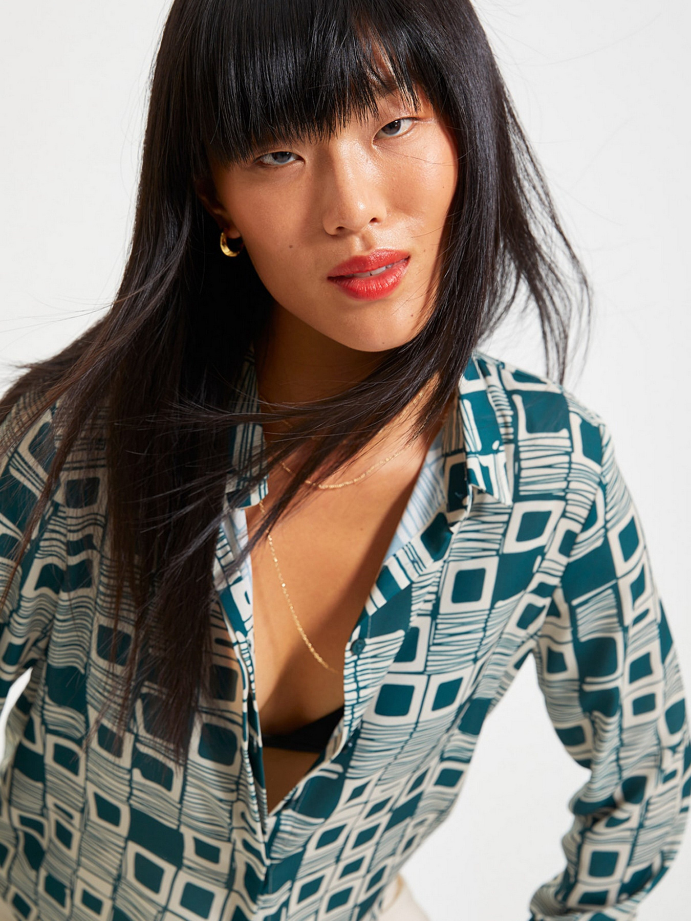 Рубашка повседневная Trendyol модель TWOAW22GO0110/Zumrut Yesili Фото