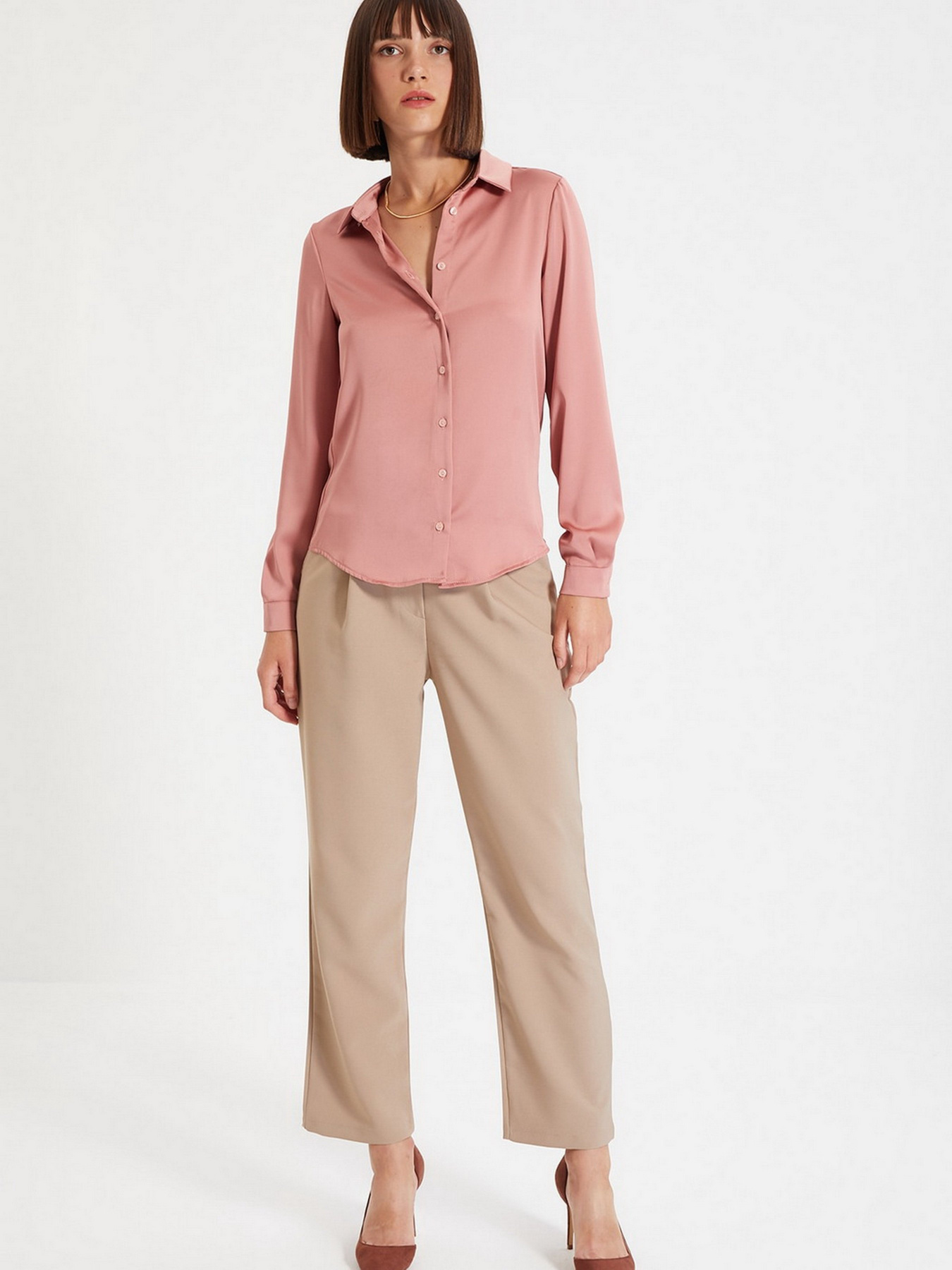 Сорочка повсякденна Trendyol модель TWOAW22GO0131/Gul Kurusu Фото