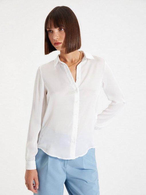 Рубашка Trendyol модель TWOAW22GO0132/Ekru Фото
