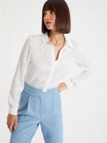 Рубашка повседневная Trendyol модель TWOAW22GO0132/Ekru Фото