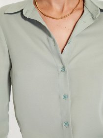 Рубашка повседневная Trendyol модель TWOAW22GO0132/Haki Рубашка повседневная Trendyol модель TWOAW22GO0132/Haki Фото