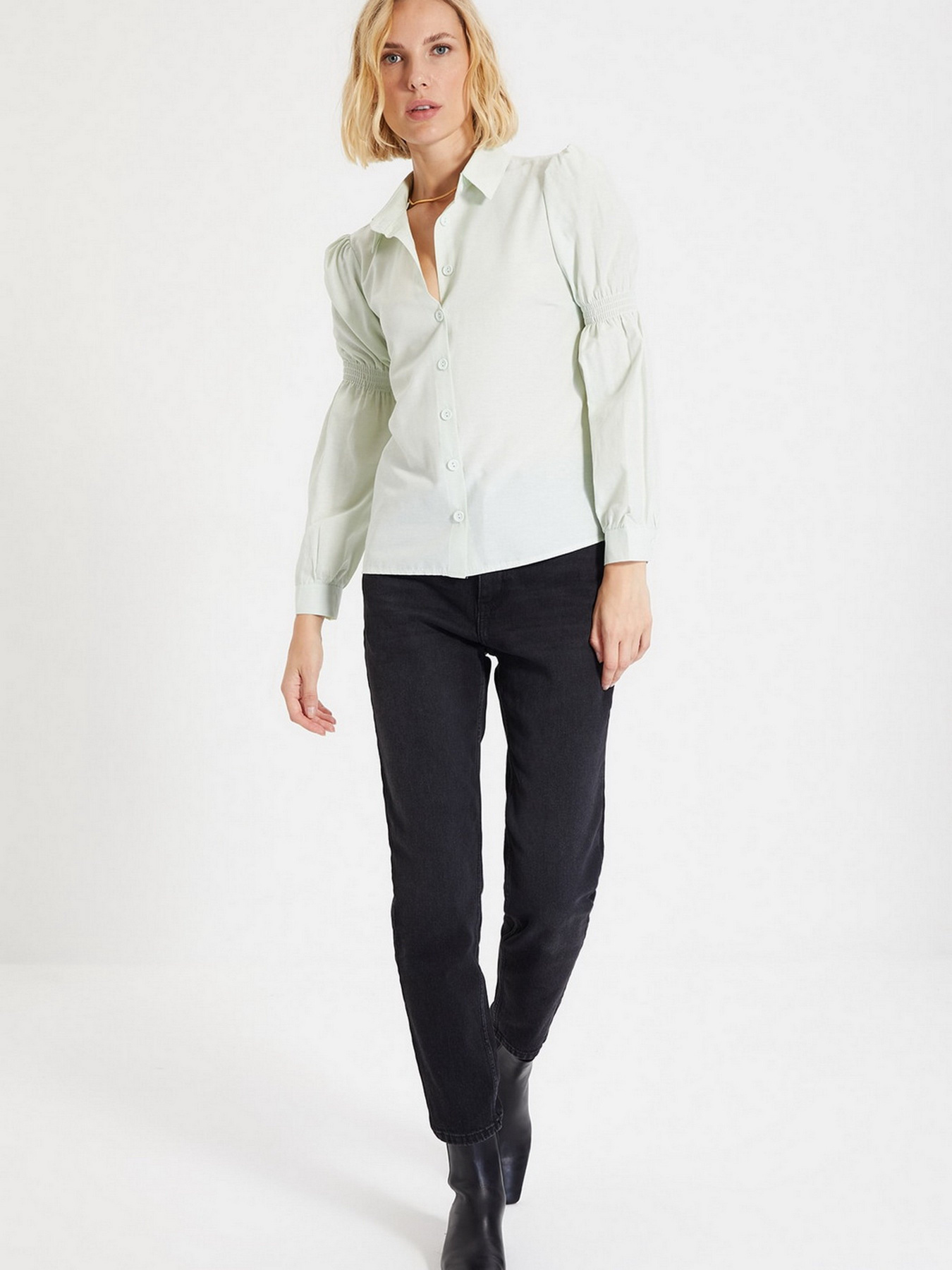 Сорочка повсякденна Trendyol модель TWOAW22GO0141/Mint Фото