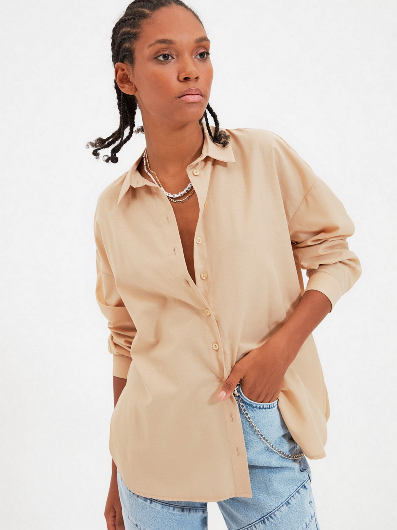 Рубашка Trendyol модель TWOAW22GO0147/Camel Фото