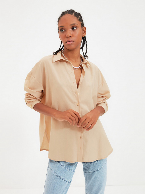 Сорочка повсякденна Trendyol модель TWOAW22GO0147/Camel Фото