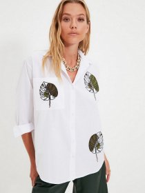 Рубашка Trendyol модель TWOAW22GO0153/Beyaz Фото