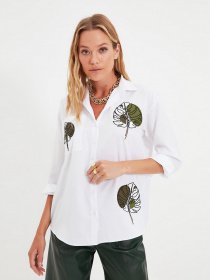 Рубашка Trendyol модель TWOAW22GO0153/Beyaz Фото