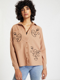 Рубашка повседневная Trendyol модель TWOAW22GO0160/Camel Фото