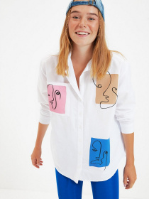 Рубашка Trendyol модель TWOAW22GO0161/Beyaz Фото