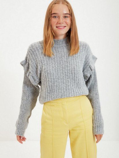 Светр Trendyol модель TWOAW22KZ0240/Gri — фото 4 - INTERTOP