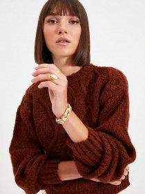 Свитер Trendyol модель TWOAW22KZ0932/Taba Фото