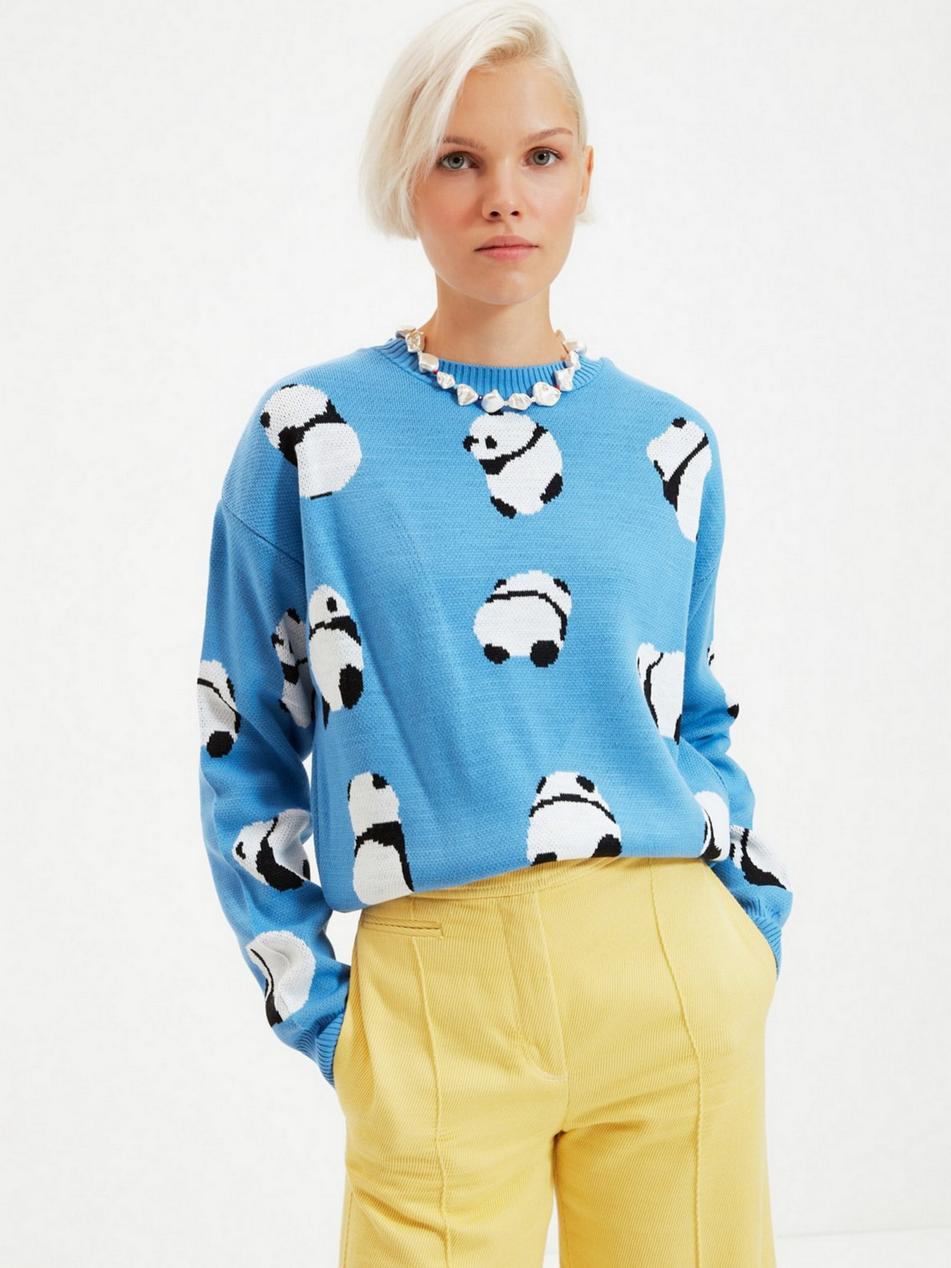 Свитер Trendyol модель TWOAW22KZ1115/Mavi Свитер Trendyol модель TWOAW22KZ1115/Mavi Фото