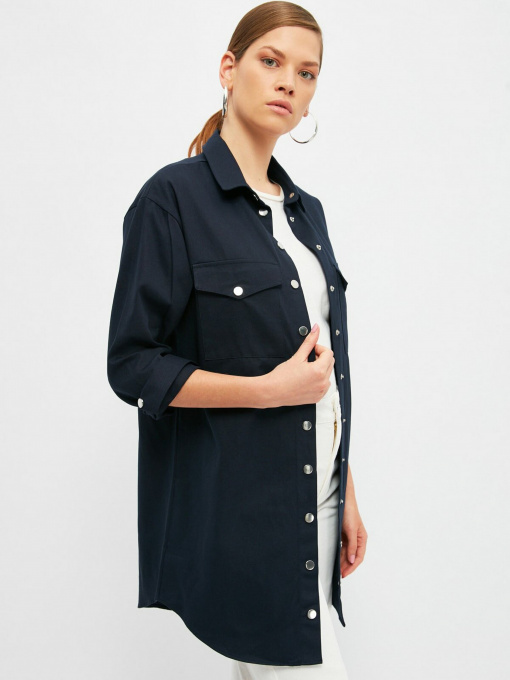 Рубашка Trendyol модель TCTSS21TN0418/Lacivert Фото