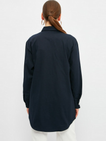 Рубашка повседневная Trendyol модель TCTSS21TN0418/Lacivert Фото