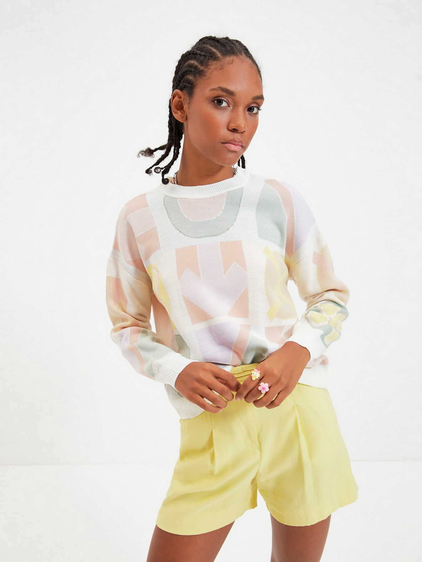 Свитер Trendyol модель TWOAW22KZ1356/Ekru Фото