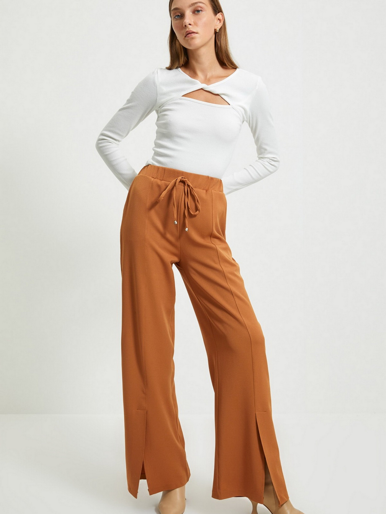 Брюки палаццо Trendyol модель TWOAW22PL0059/Camel Фото