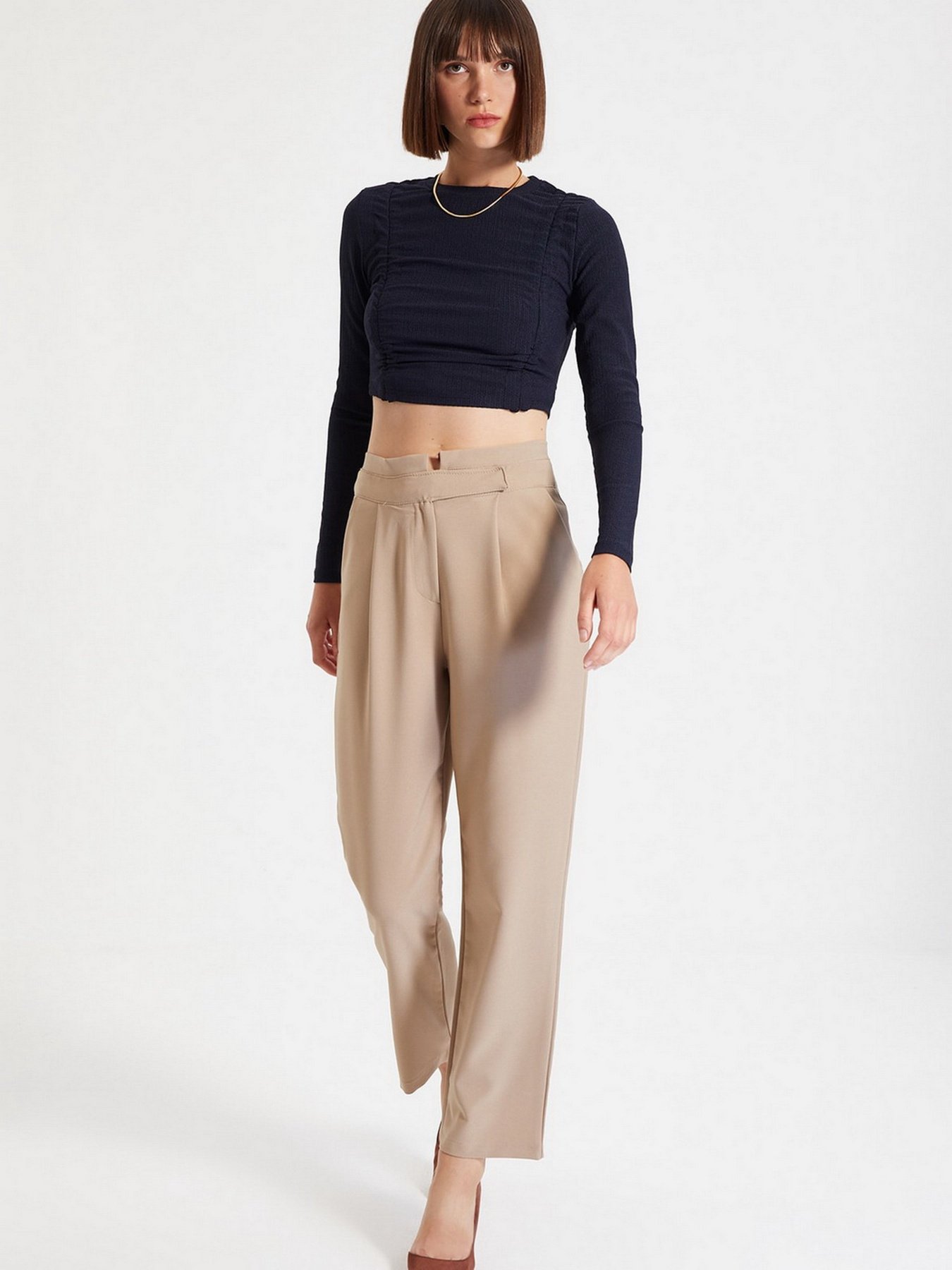 Штани повсякденні Trendyol модель TWOAW22PL0168/Vizon Фото