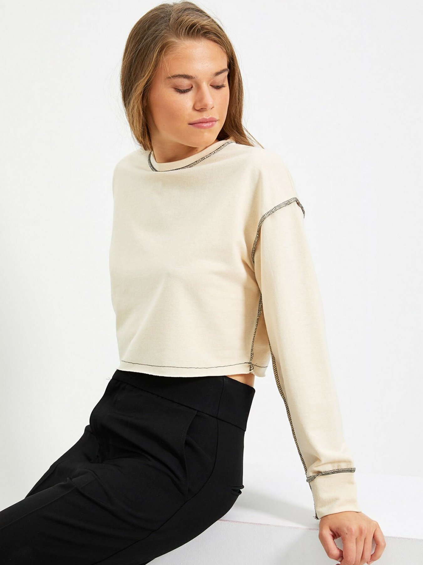 Світшот Trendyol модель TWOAW22SW0450/Bej Фото