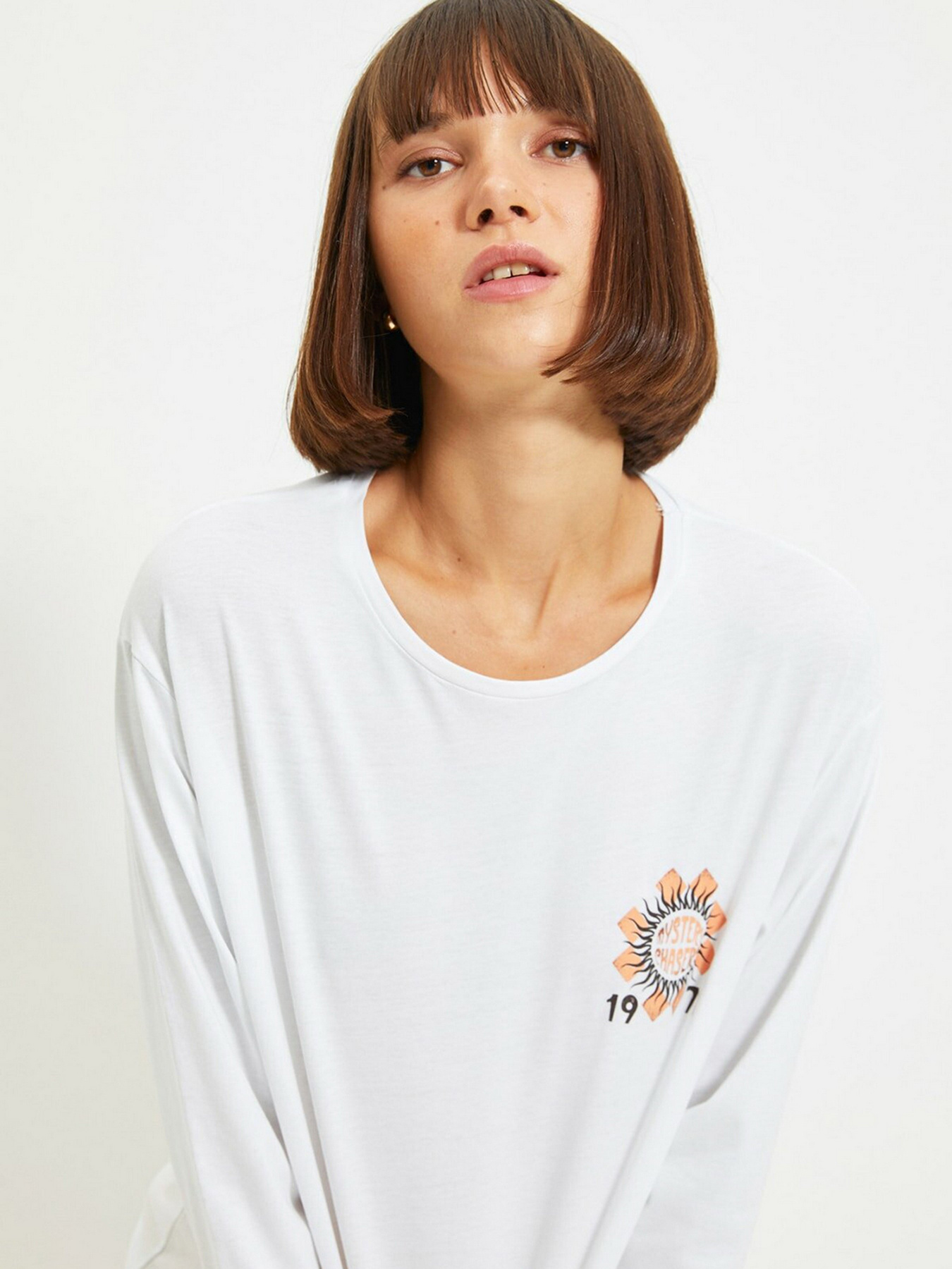 Лонгслів Trendyol модель TWOAW22TS0037/Beyaz Фото