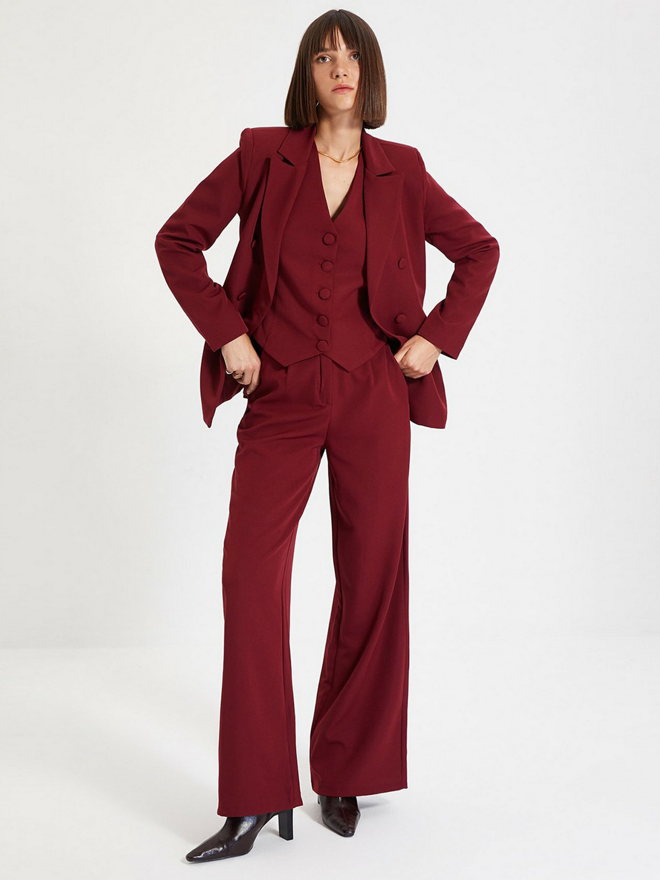 Жакет Trendyol модель TWOSS21CE0137/Bordo Фото