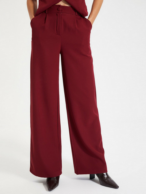 Брюки классические Trendyol модель TWOSS21PL0189/Bordo Фото