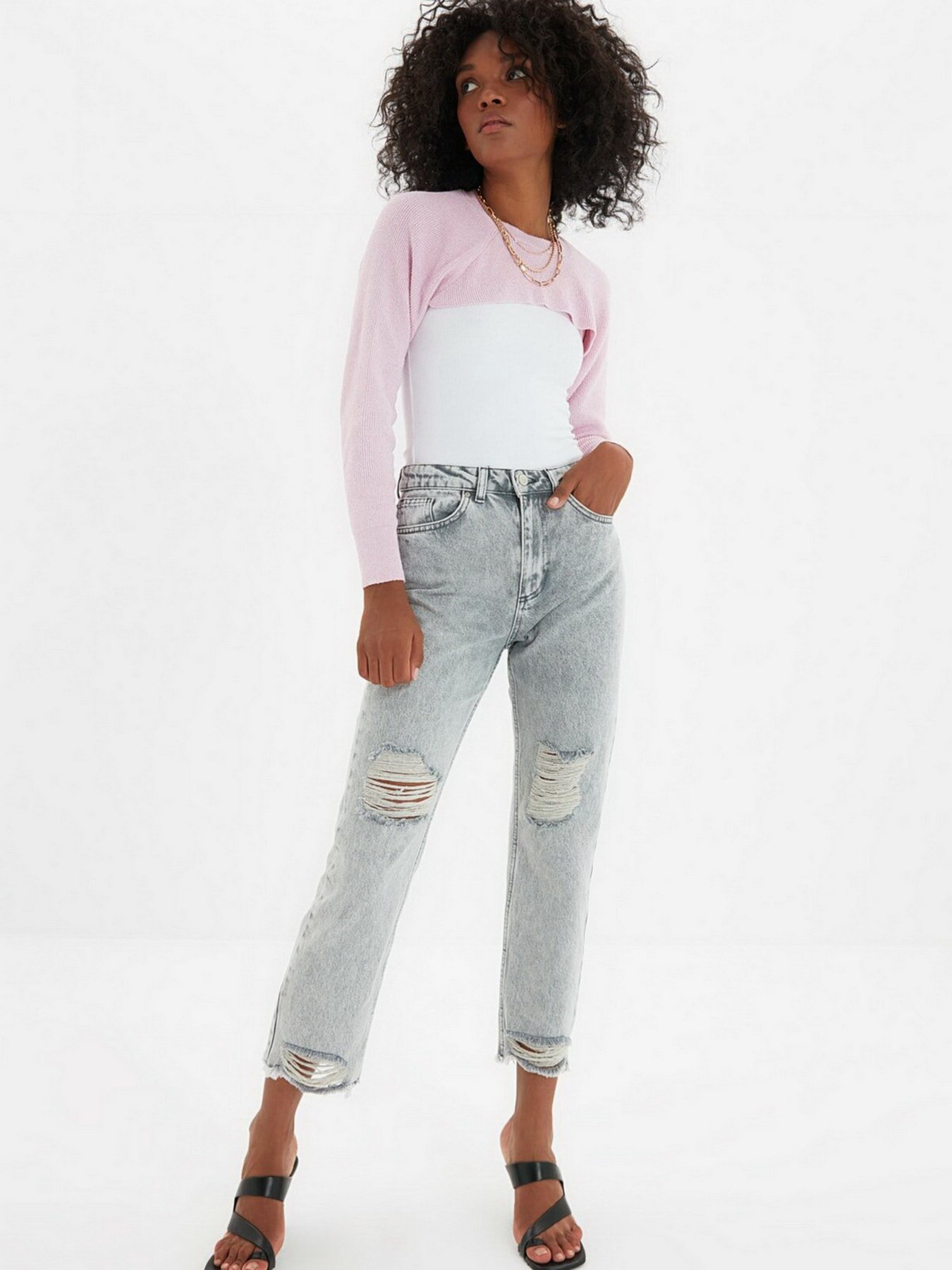 Прямі джинси Trendyol Straight модель TWOAW22JE0010/Gri Фото