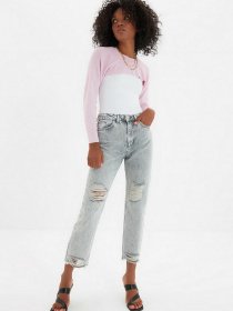 Прямі джинси Trendyol Straight модель TWOAW22JE0010/Gri Фото