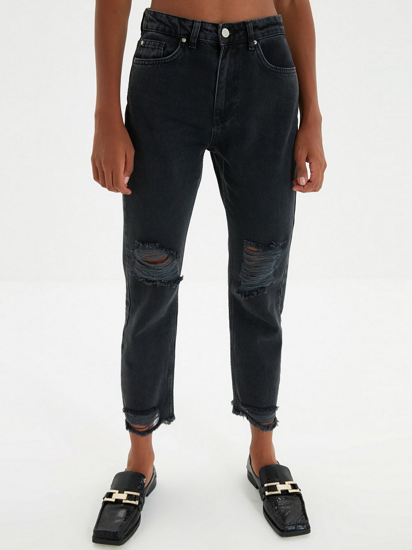 Прямі джинси Trendyol Straight модель TWOAW22JE0010/Siyah Фото