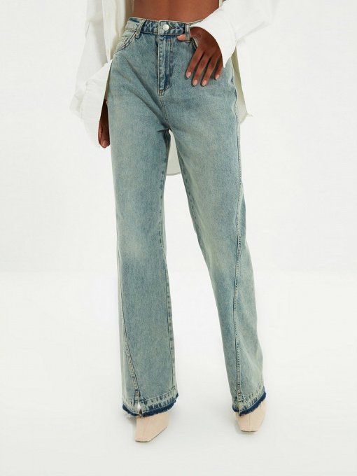 Широкие джинсы Trendyol Wide Leg модель TWOAW22JE0012/Mavi Фото