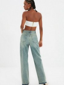 Широкие джинсы Trendyol Wide Leg модель TWOAW22JE0012/Mavi Широкие джинсы Trendyol Wide Leg модель TWOAW22JE0012/Mavi Фото