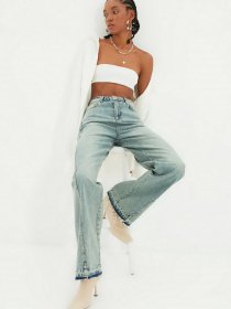 Широкие джинсы Trendyol Wide Leg модель TWOAW22JE0012/Mavi Широкие джинсы Trendyol Wide Leg модель TWOAW22JE0012/Mavi Фото