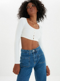 Широкі джинси Trendyol Wide Leg модель TWOAW22JE0104/Mavi Фото