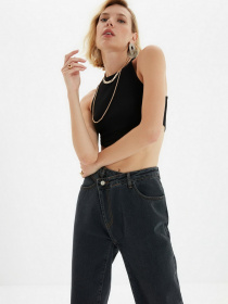 Широкие джинсы Trendyol Wide Leg модель TWOAW22JE0106/Antrasit Фото