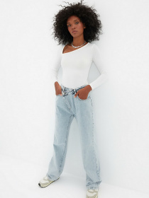 Широкі джинси Trendyol Wide Leg модель TWOAW22JE0106/Mavi Фото