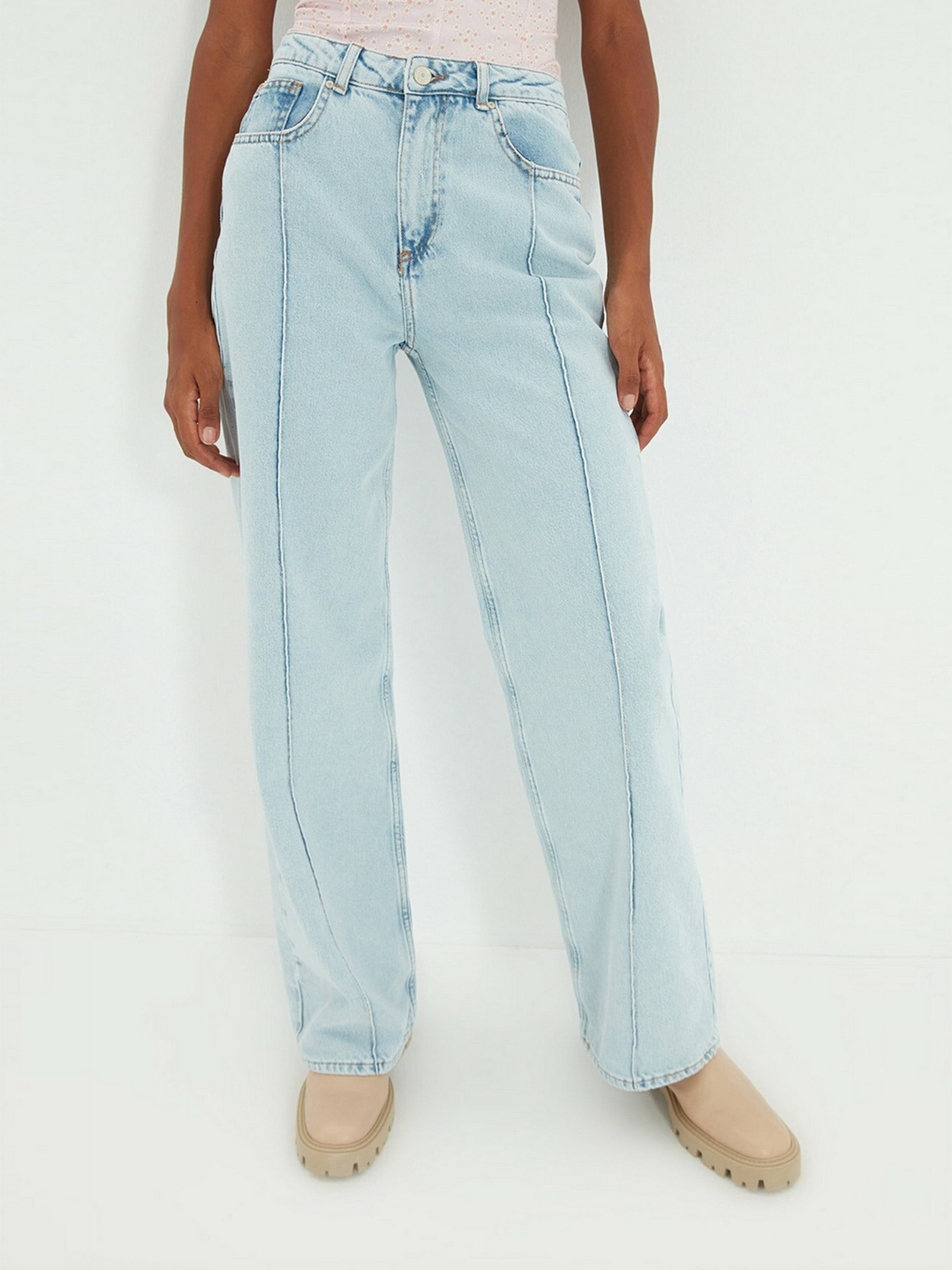 Широкие джинсы Trendyol Wide Leg модель TWOAW22JE0112/Mavi Широкие джинсы Trendyol Wide Leg модель TWOAW22JE0112/Mavi Фото