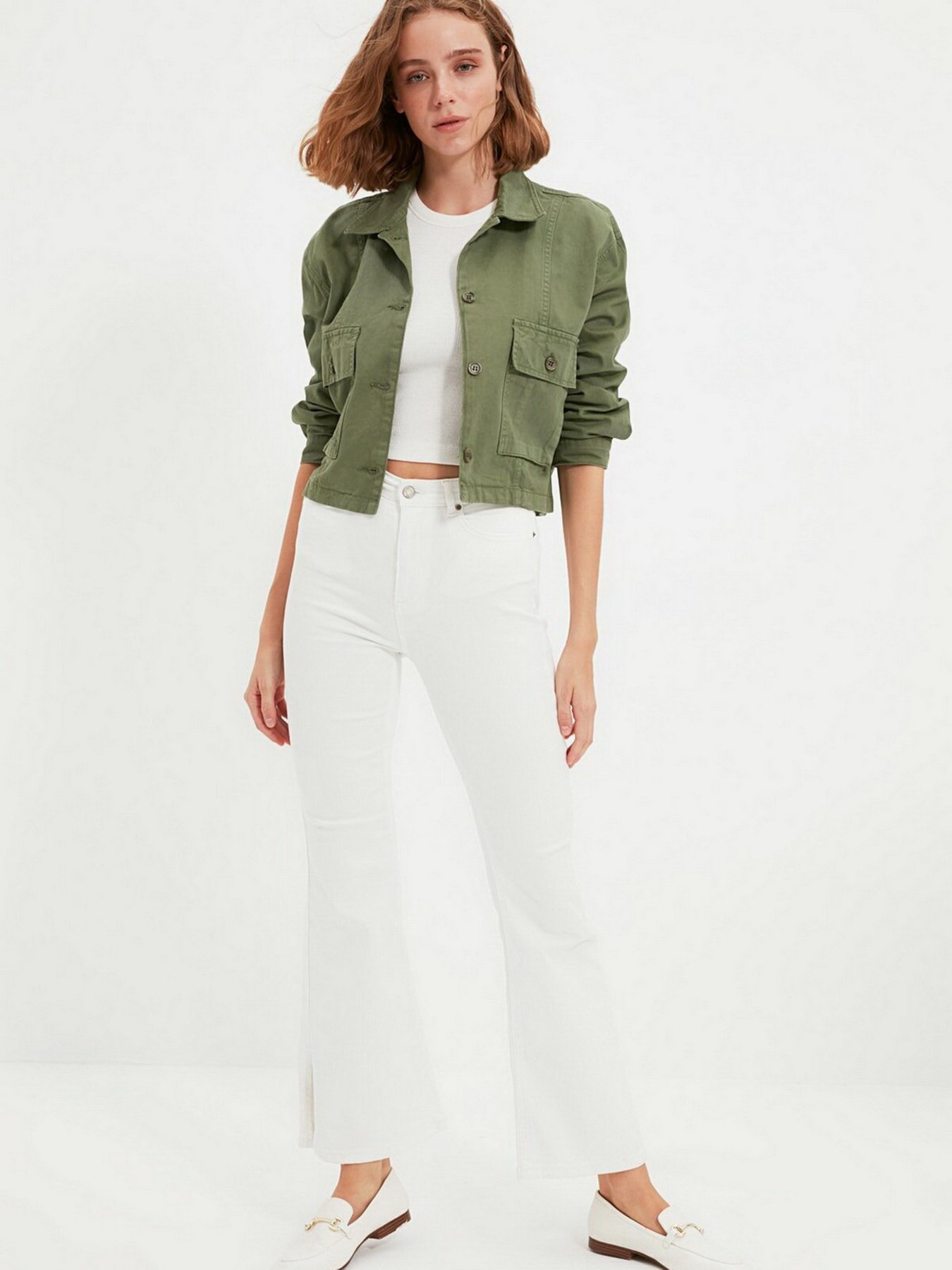 Джинси кльош Trendyol Flare модель TWOAW22JE0145/Beyaz Фото