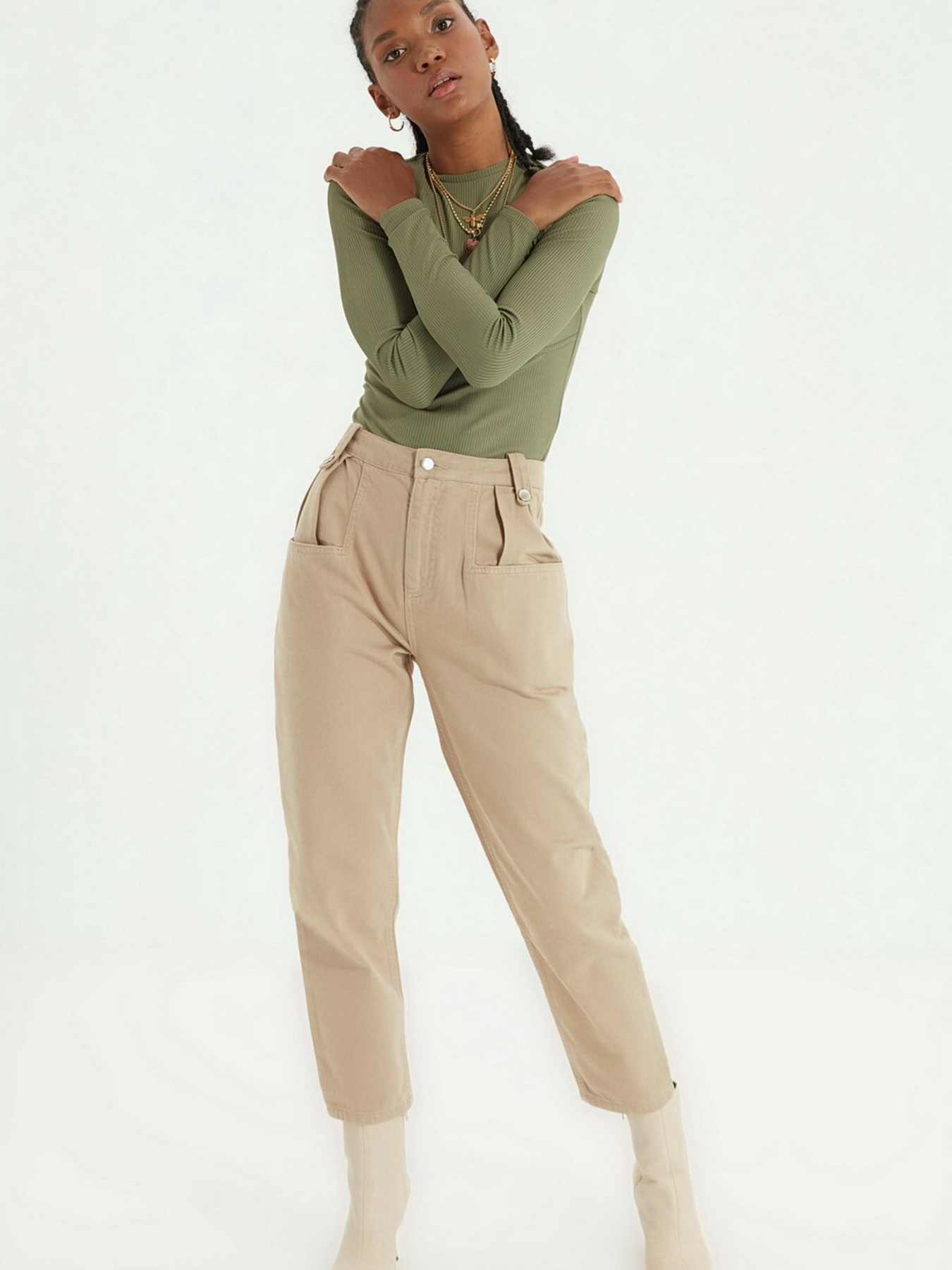 Джинси мом Trendyol Relaxed Mom модель TWOAW22JE0146/ACik Kahverengi Джинси мом Trendyol Relaxed Mom модель TWOAW22JE0146/ACik Kahverengi Фото