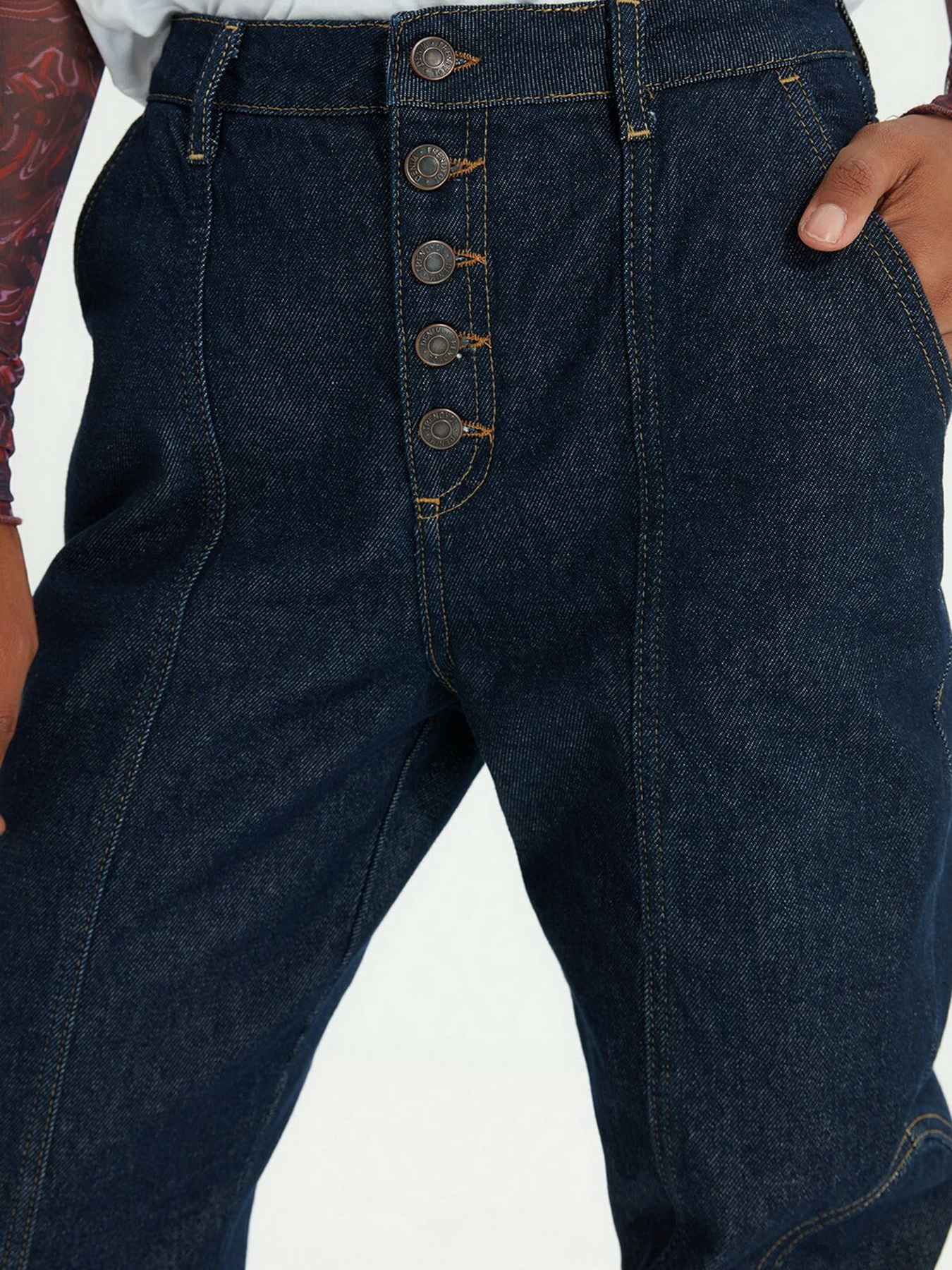 Бойфренди Trendyol Curved модель TWOAW22JE0149/Lacivert Фото