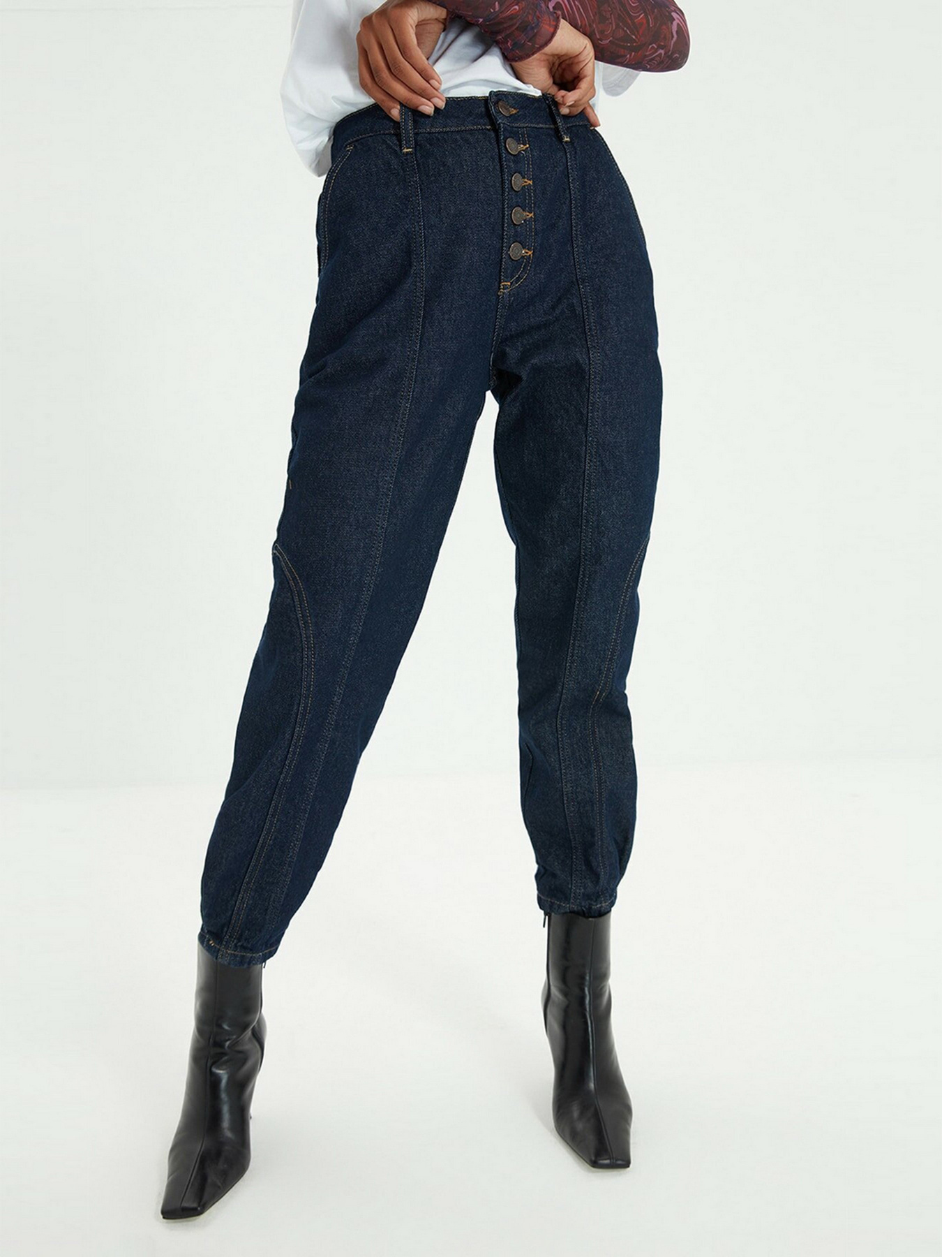 Бойфренды Trendyol Curved модель TWOAW22JE0149/Lacivert Фото