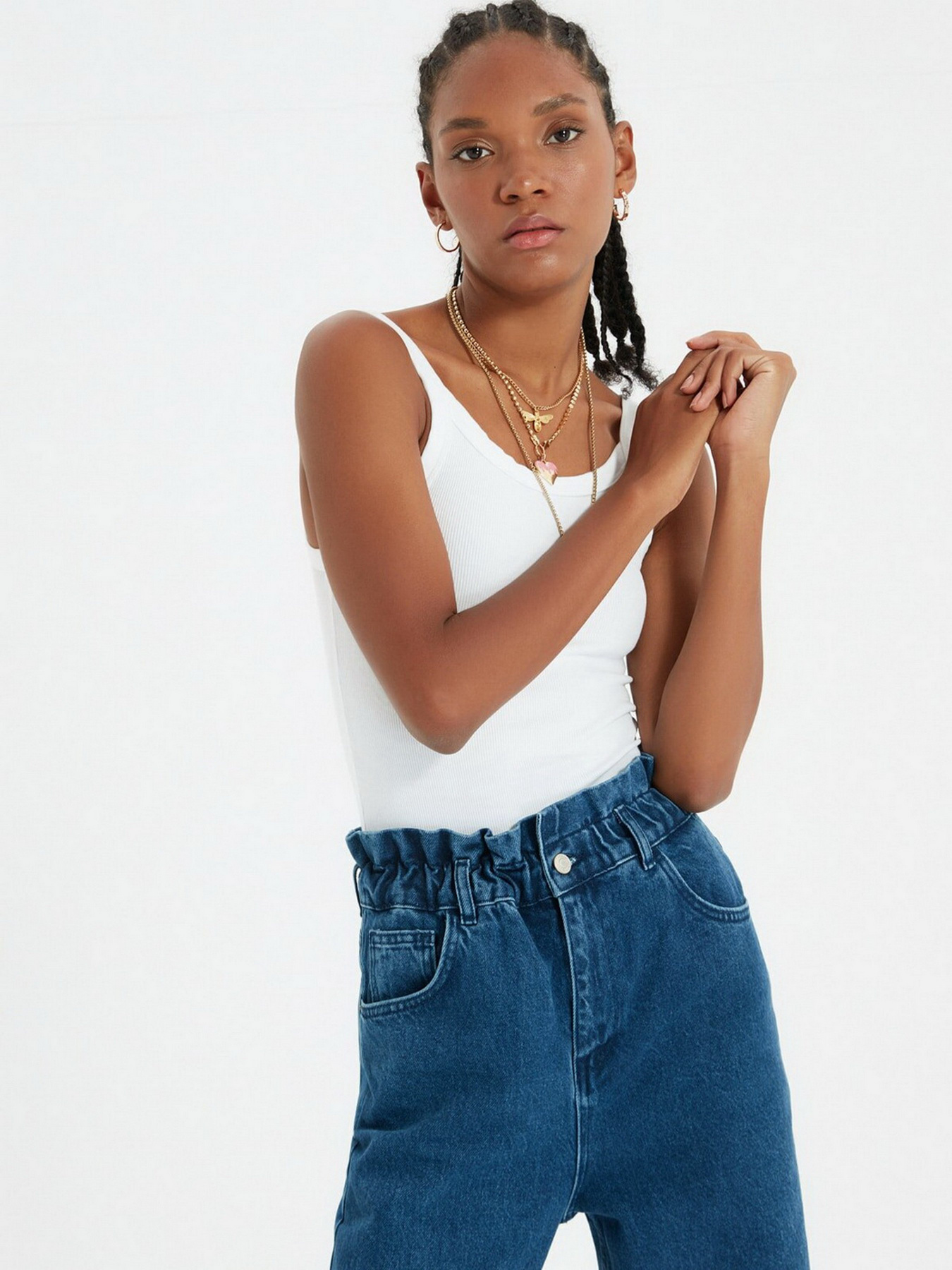 Широкие джинсы Trendyol Wide Leg модель TWOAW22JE0184/Mavi Фото