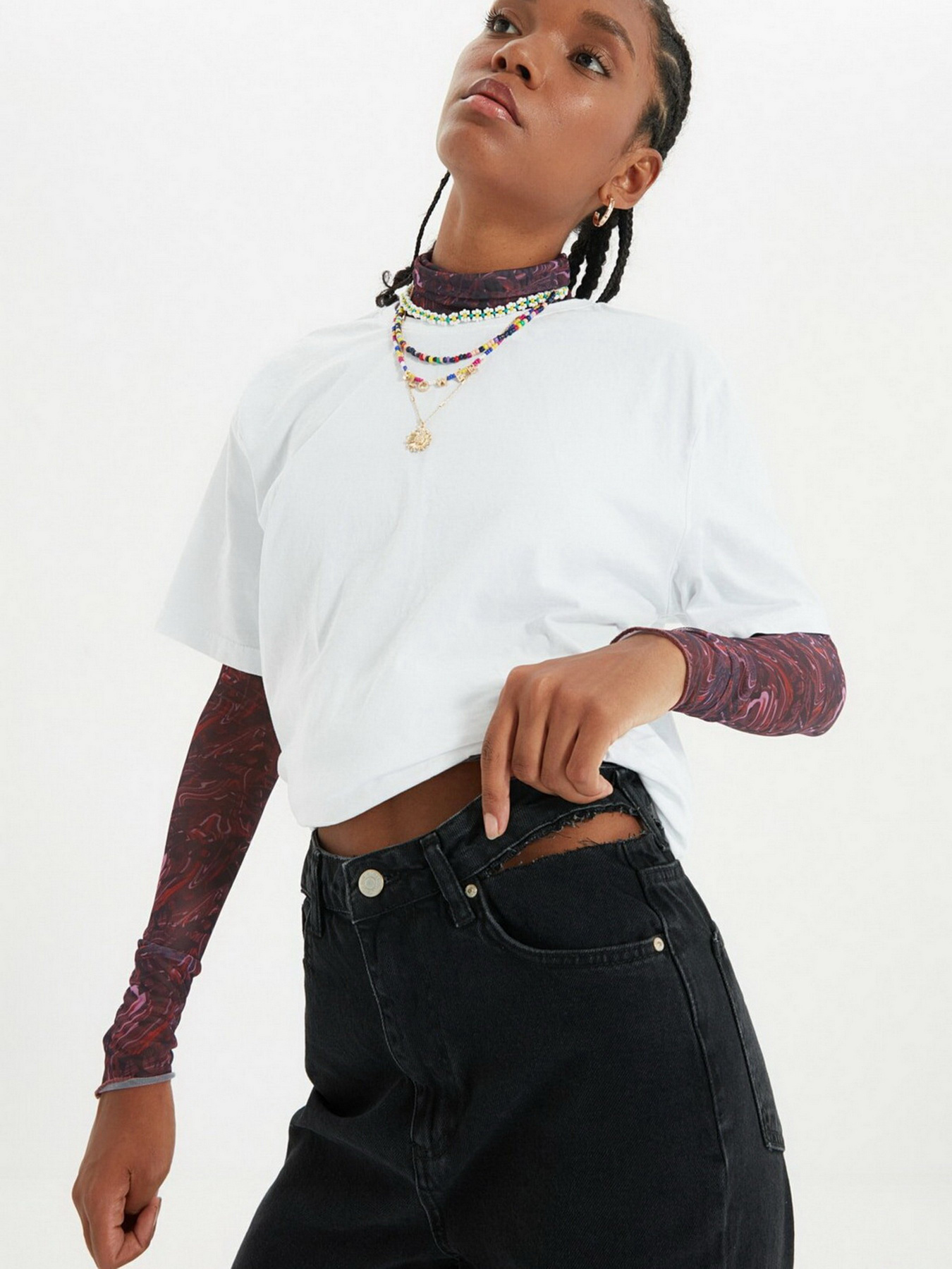 Широкие джинсы Trendyol Wide Leg модель TWOAW22JE0239/Siyah Фото