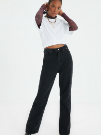 Широкие джинсы Trendyol Wide Leg модель TWOAW22JE0239/Siyah Фото