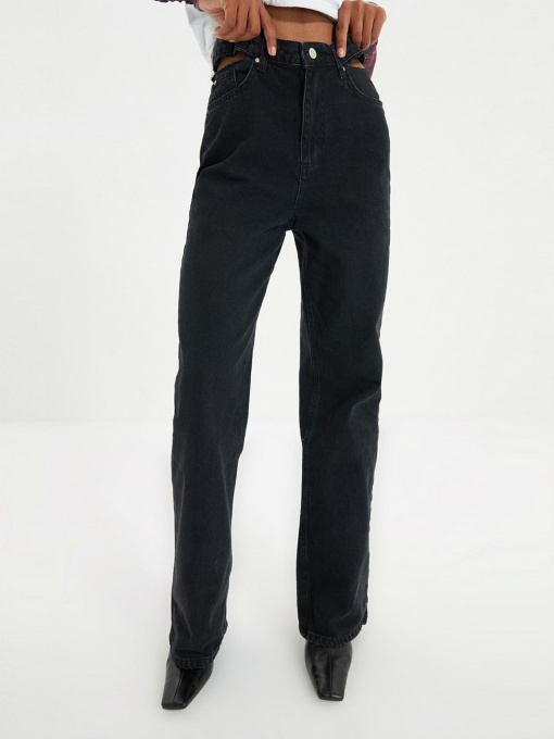 Широкі джинси Trendyol Wide Leg модель TWOAW22JE0239/Siyah Фото