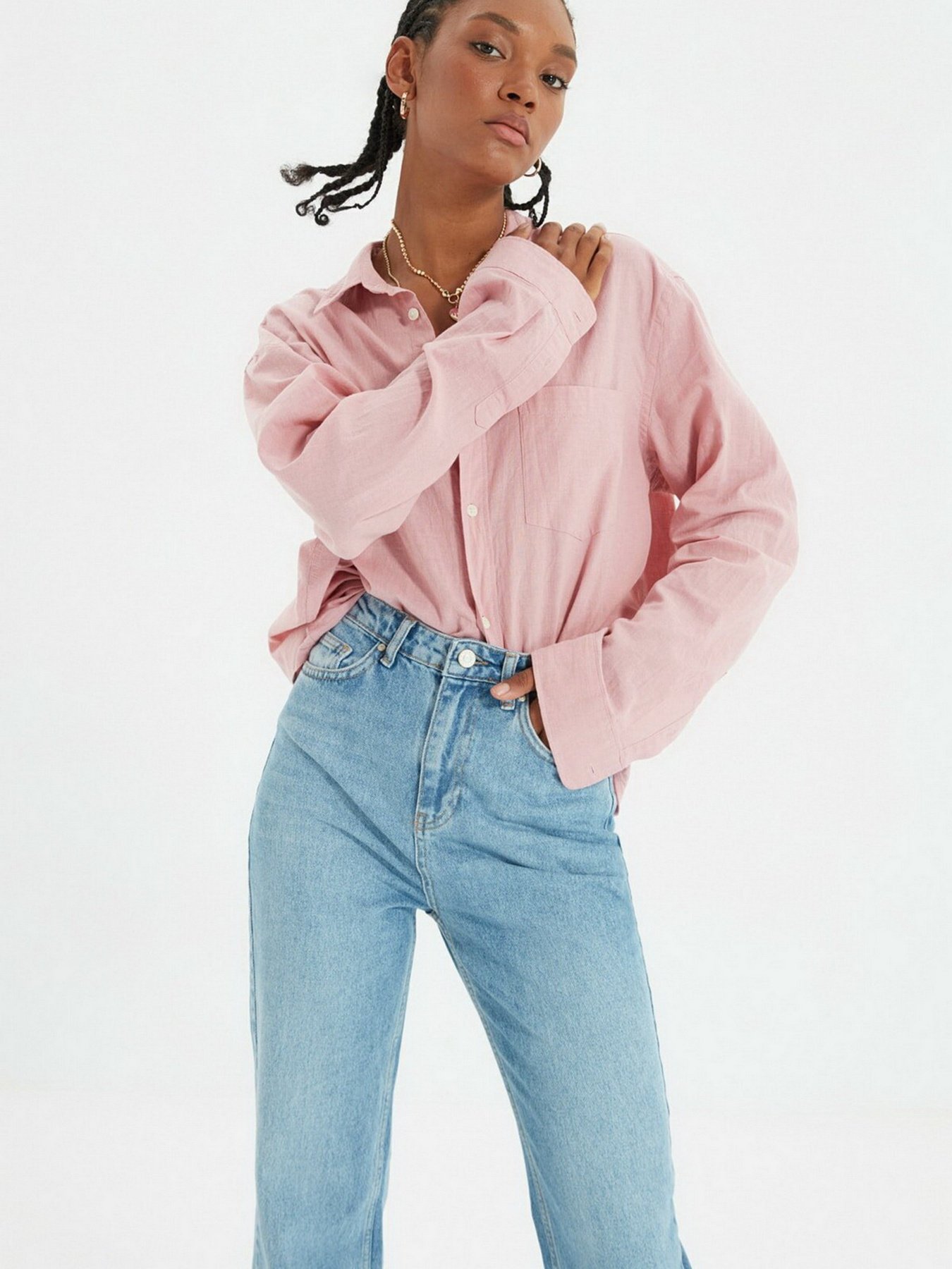 Широкие джинсы Trendyol Wide Leg модель TWOAW22JE0249/Mavi Фото