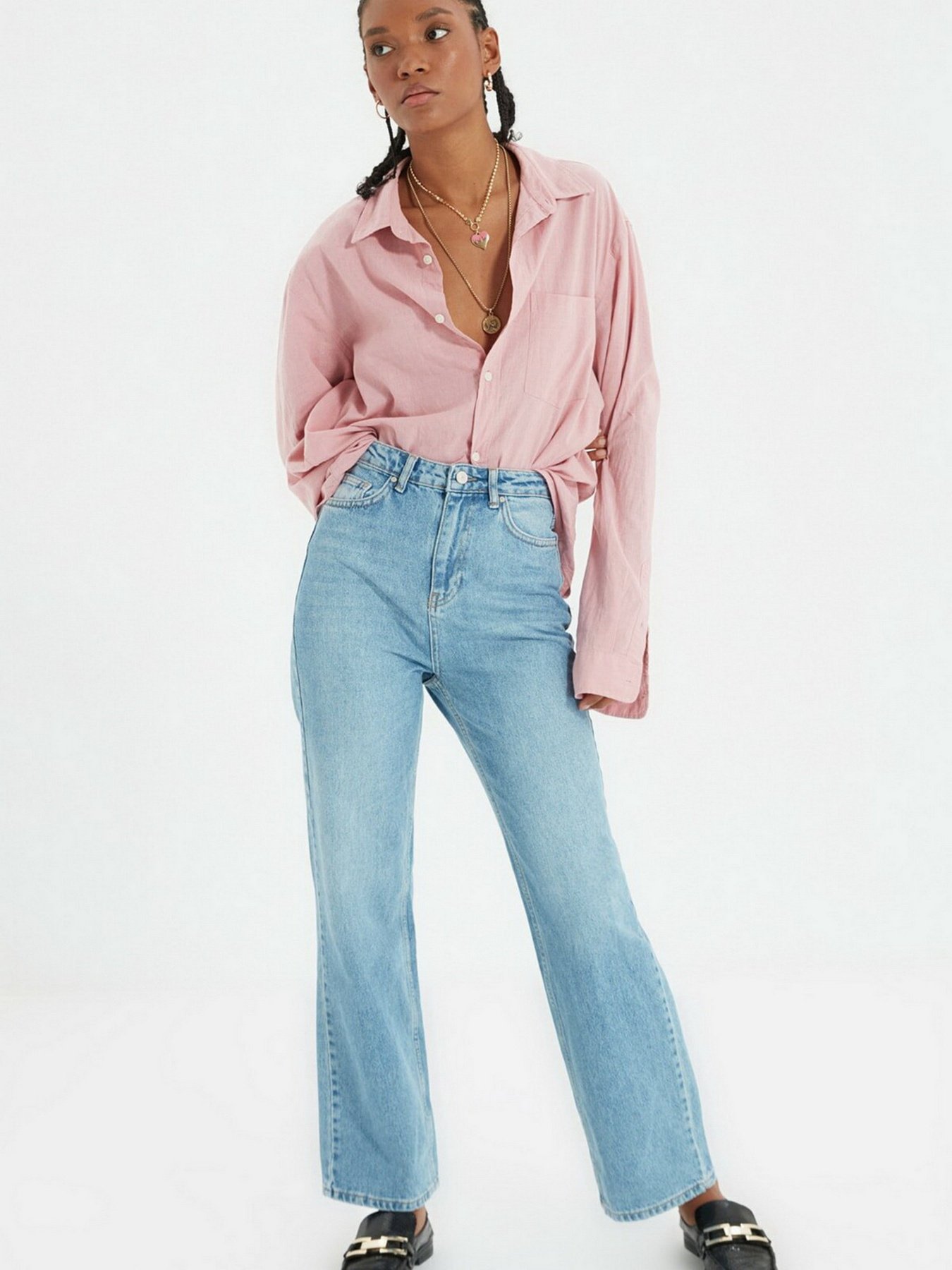 Широкі джинси Trendyol Wide Leg модель TWOAW22JE0249/Mavi Фото